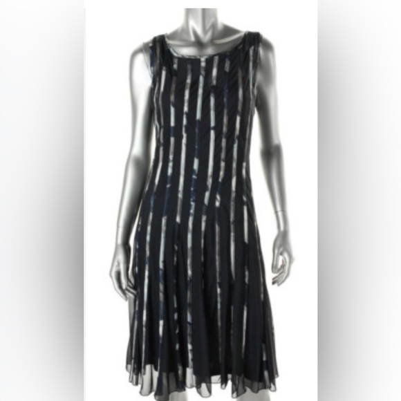 SL Fashions Black and White Midi Dress - Picture 1 of 7